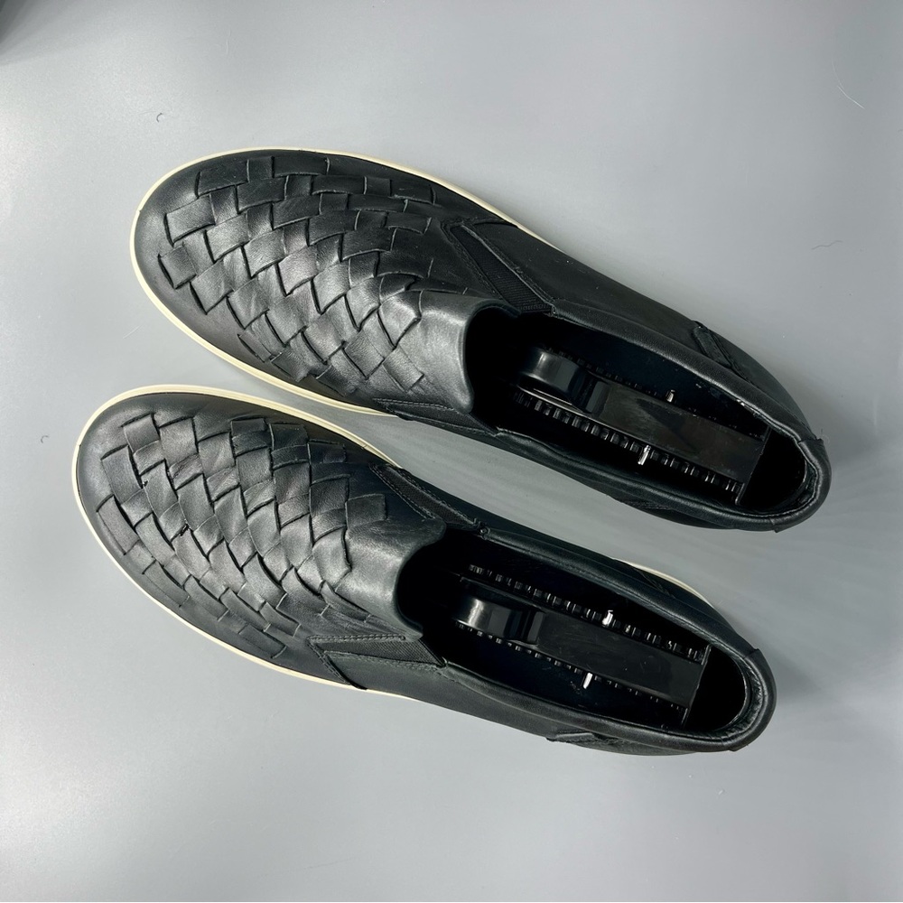 Ecco Black Soft 7 Woven Leather Slip-on Casual Sneaker Size US 9 EU 40